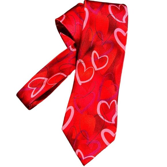 VTG Jerry Garcia Valentines Hearts Tie Lust Collection 52 Red Pink Purple Black - Picture 1 of 5